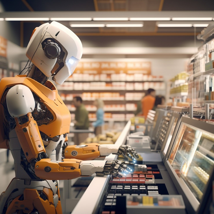 無料Photo 未来の普通の人間の仕事を実行する人形ロボット