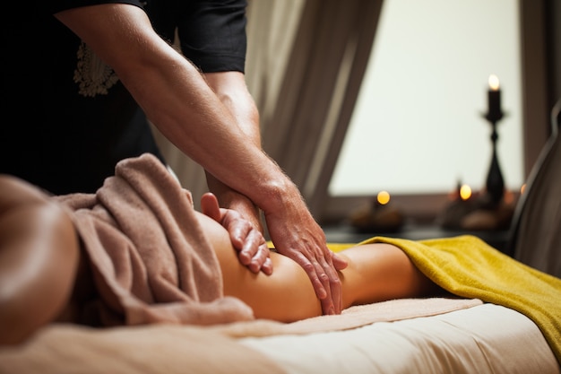 Free photo anti cellulite massage in a luxury spa