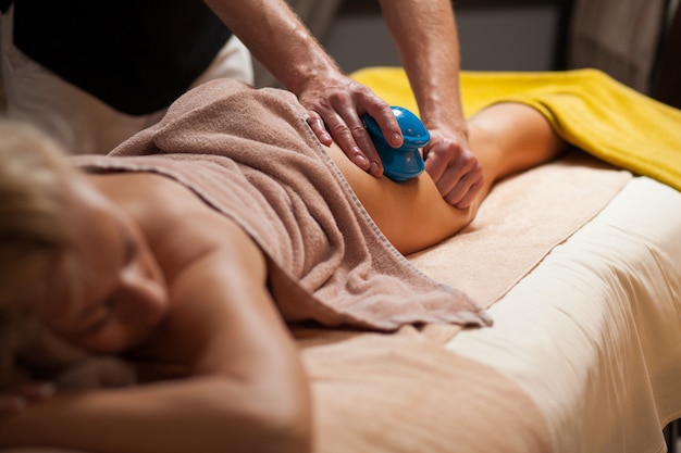 Anti-cellulite massage in a spa