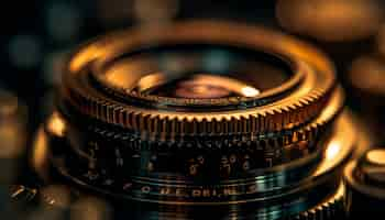 Free photo antique camera lens captures creative studio shot generated by ai