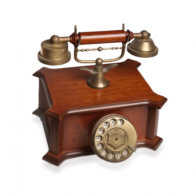 Free photo antique telephone with rotary dial