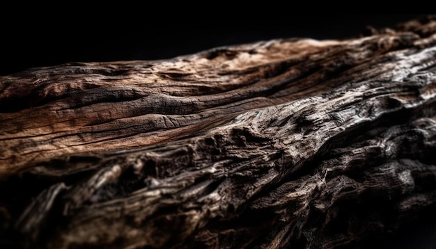Бесплатное фото Старинный ствол дерева показывает грубую органическую текстуру, созданную искусственным интеллектом