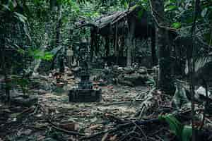 Free photo aokigahara forest dark style