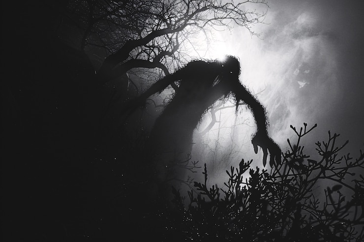 Free Photo aokigahara forest dark style