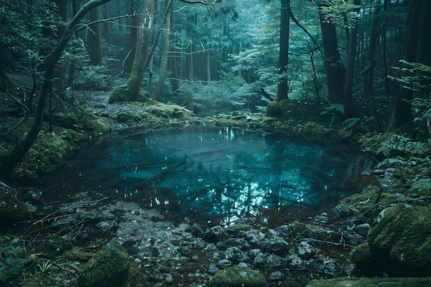 Foto gratuita stile scuro della foresta di aokigahara