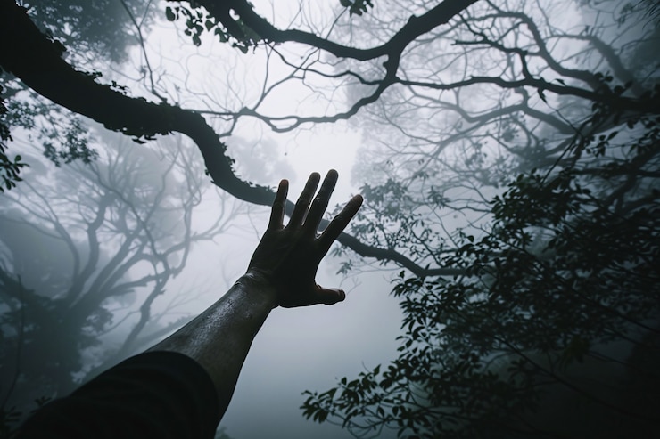 Free Photo aokigahara forest dark style
