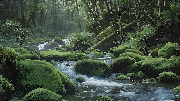 Foto gratuita la foresta di aokigahara in stile molto dettagliato
