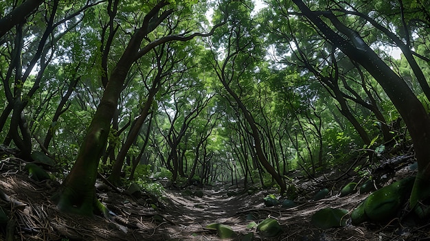 Foto gratuita la foresta di aokigahara in stile molto dettagliato