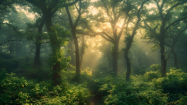 Free photo aokigahara forest in highly detailed style