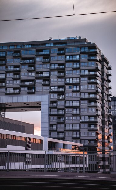 Apartment building with balconies