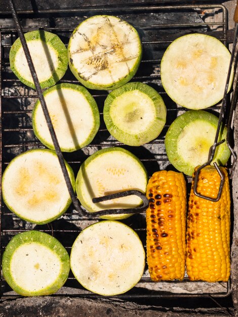 Appetizing grilled fresh vegetables