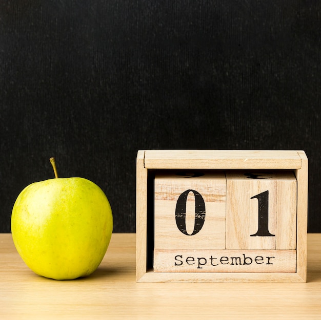 Apple and calendar for back to school