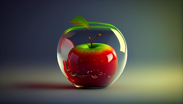 Free photo apple fresh fruit in glass container generative ai
