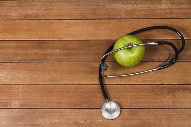 Apple and stethoscope