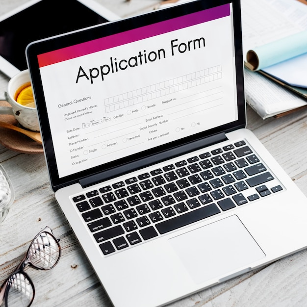 Free photo application form employment document concept