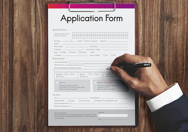 Application Form Employment Document Concept