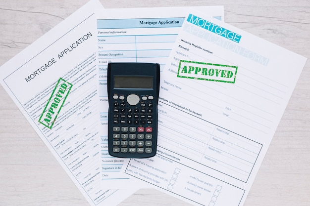 Approved application papers for credit loan