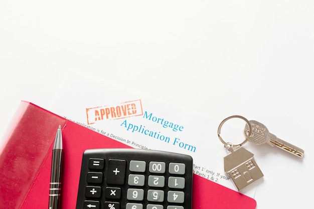 Free photo approved mortgage and house key