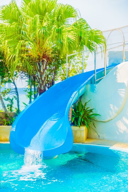 아쿠아 수영 슬라이드 블루 레저