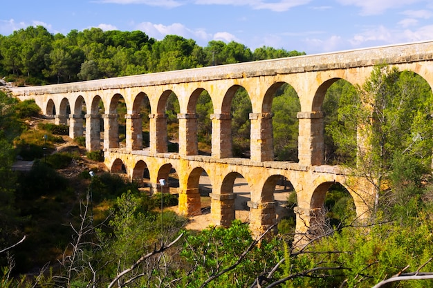 Free photo aqueduct de les ferreres in tarragona