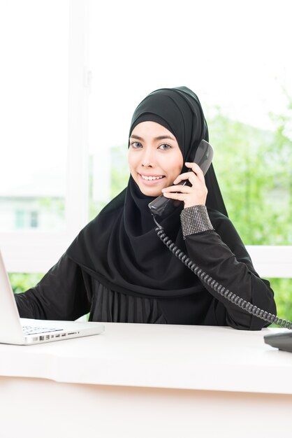 Arab business woman working