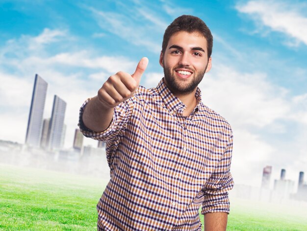arab man giving a thumbs-up. 
