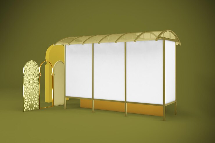 Free Photo arabic bus stop perspective side