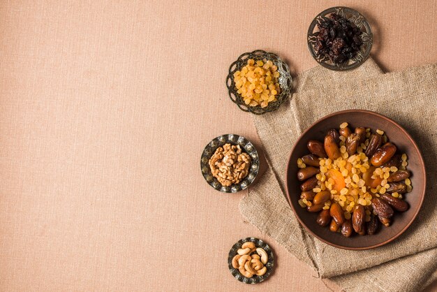 arabic food concept for ramadan with copyspace on top