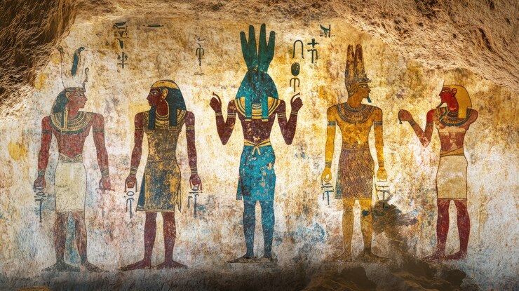 Free Photo archaeological cave paintings