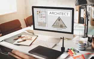 Free photo architect architecture design infrastructure construction concept