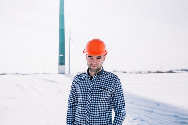 Architect with helmet