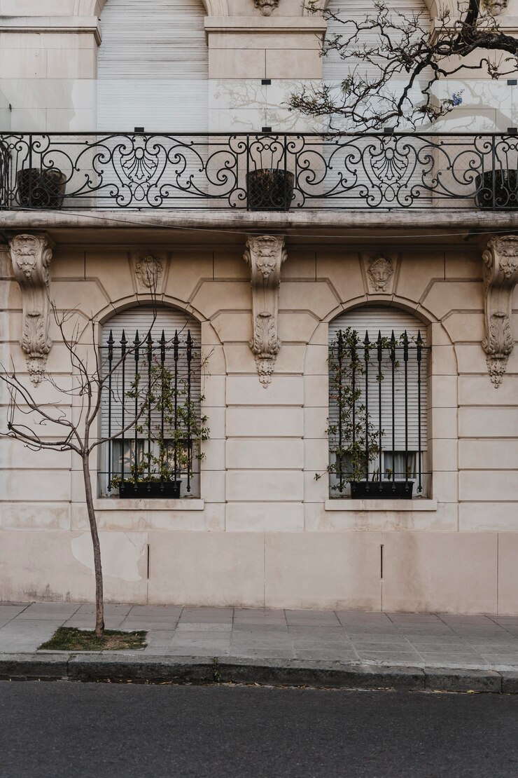 Free Photo architectural building in the city with trees