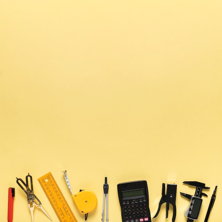 Free Photo architectural project with different tools assortment