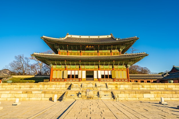 Foto gratuita architettura che costruisce il palazzo di changdeokgung nella città di seoul