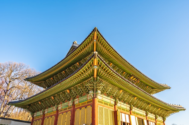 Architecture building Changdeokgung palace in Seoul city