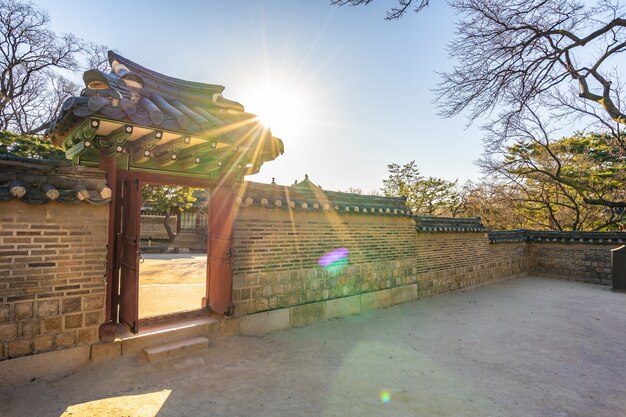 Architecture building Changdeokgung palace in Seoul city