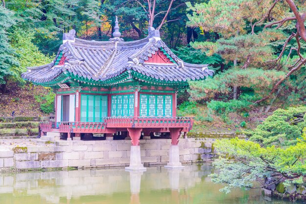 Architecture in Changdeokgung Palace in Seoul City at Korea