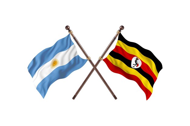 アルゼンチン対ウガンダ2カ国旗の背景