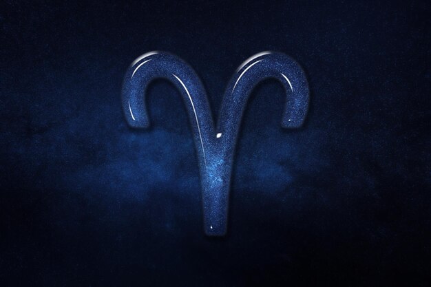Знак зодиака Овен, голубое небо, Гороскоп Астрология фон, Овен, синий гороскоп