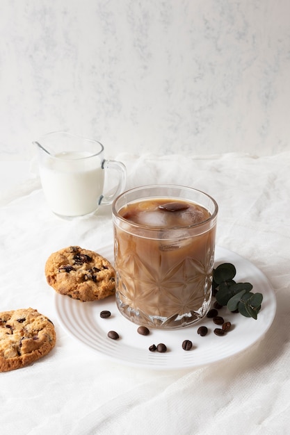 Aromatic frappuccino on table