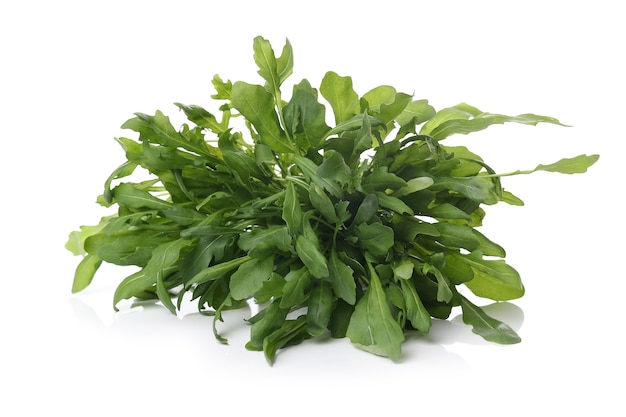 Aromatic herbs on a white surface
