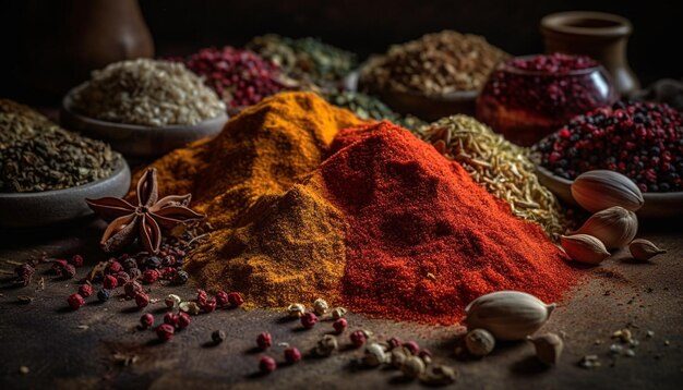 Aromatic spice collection adds flavor to cooking generated by AI