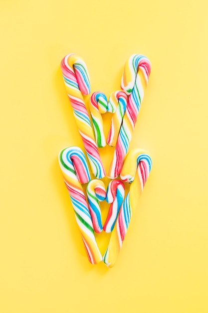 Arranged candy canes