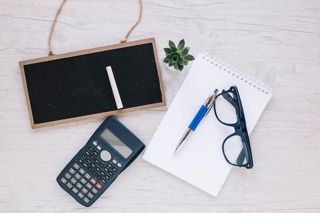 Arranged objects on desktop of realtor