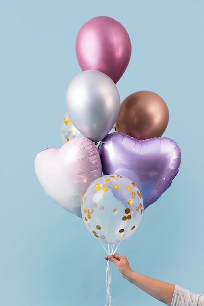 Arrangement of abstract festive balloons