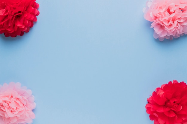 Arrangement of beautiful red and pink fake flower for decoration