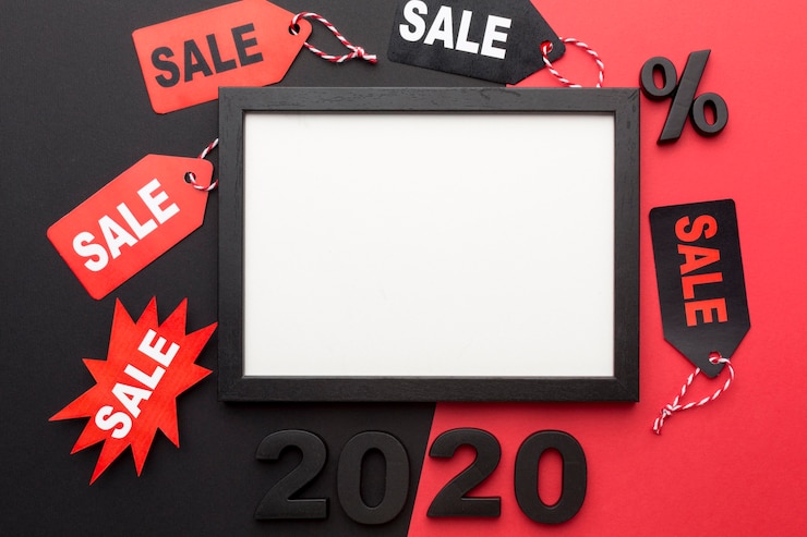 Free Photo arrangement of black friday elements with empty frame