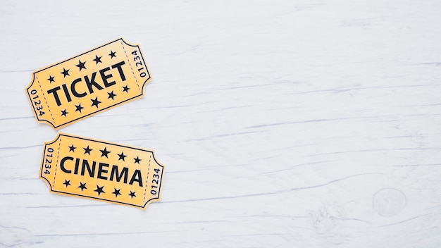 Free photo arrangement of bright tickets for cinema