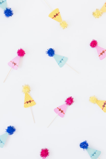 Arrangement of colorful birthday cones