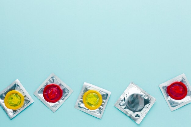arrangement of contraception concept with copy space
